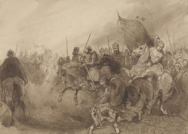 Middeleeuws ruitergevecht 1837
