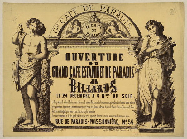 Grand café de Paradis Ouverture du Grand Café Estaminet de Paradis 1860 1880