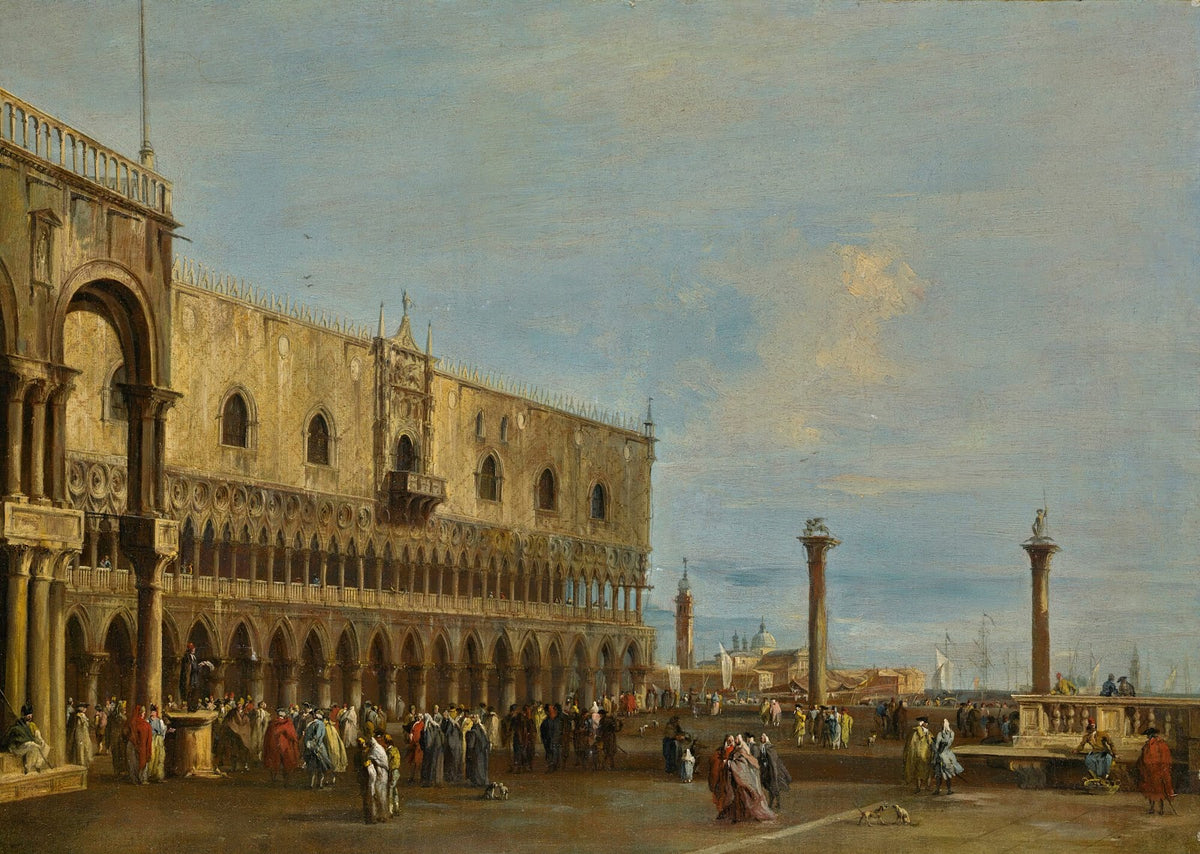 Venice A View Of The Piazzetta Looking South With The Palazzo Ducale