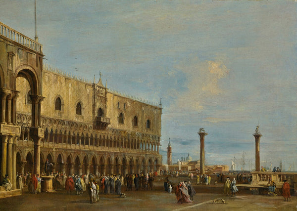 Venice A View Of The Piazzetta Looking South With The Palazzo Ducale