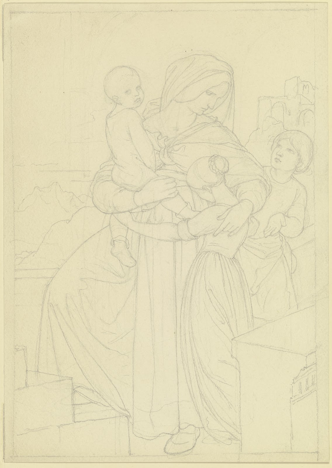 Mother with three children 1850