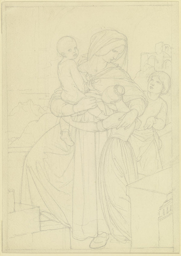 Mother with three children 1850