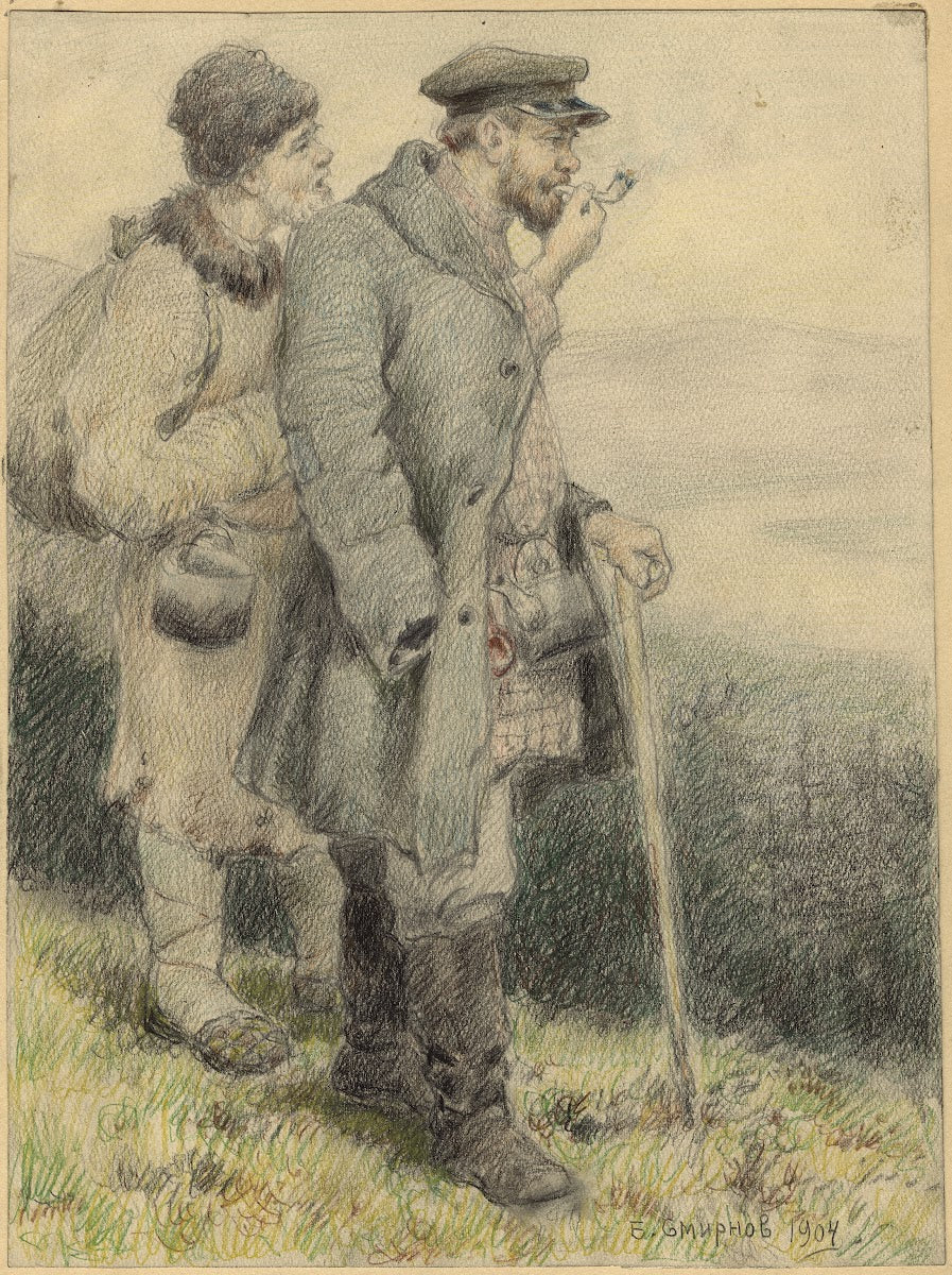 Travelers Walking to a New Settlement in Siberia 1904
