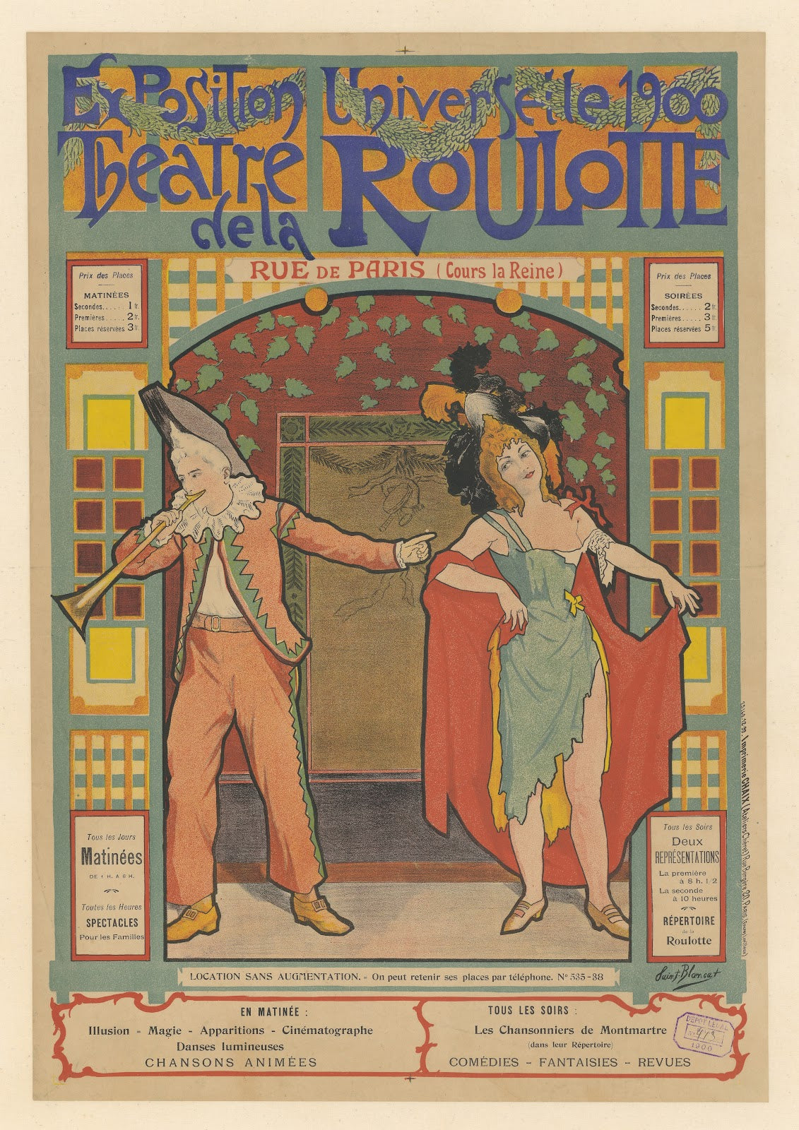 Exposition universelle de 1900 Théâtre de la Roulotte Rue de Paris Cours la Rein