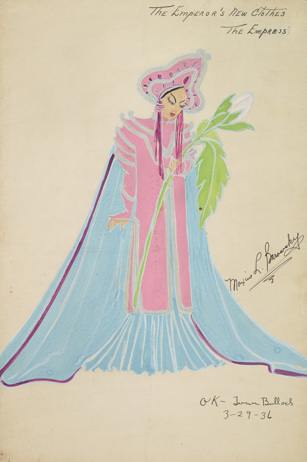 Emperors New Clothes The Empress blue gown and cape with pink coat 1934 1943
