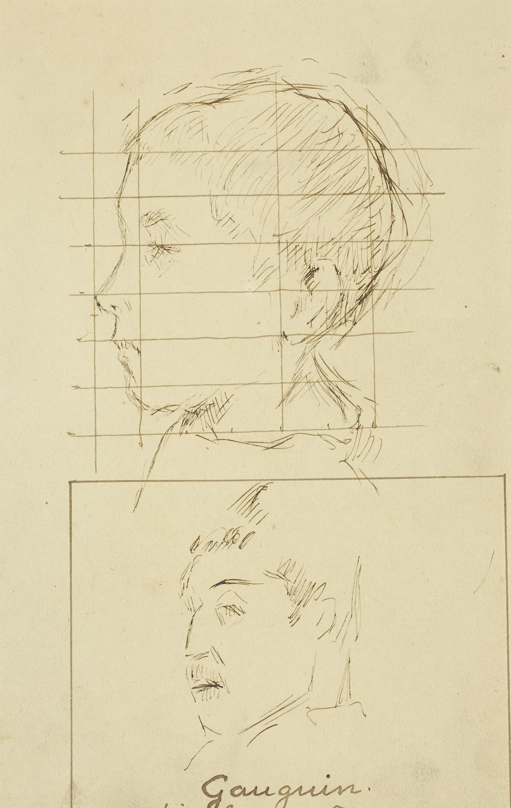 Heads of a Boy and a Man Self Portrait verso 1884 1888