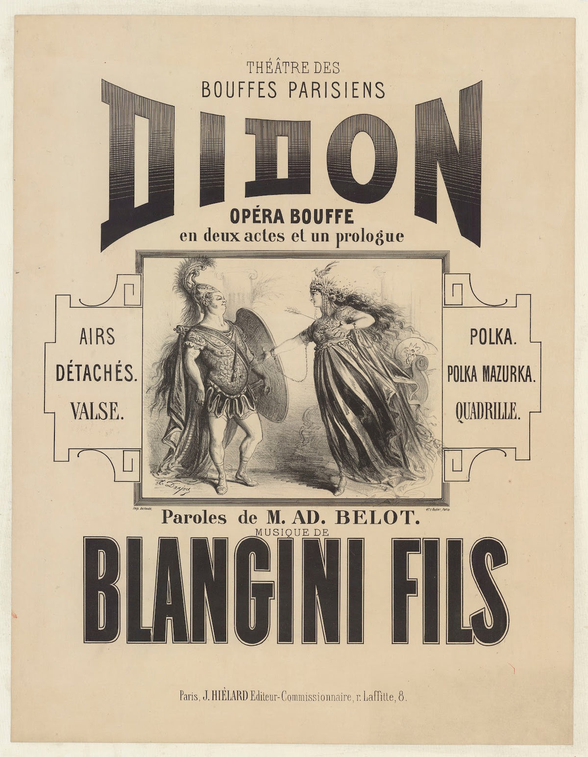 Théâtre des Bouffes Parisiens Didon Opéra bouffe en deux actes et un prologue 18
