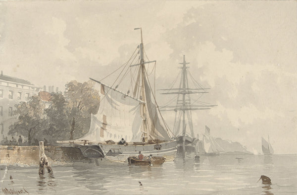 Zeilschepen aan wal 1834 1872