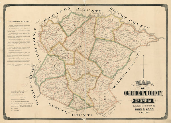 Map of Oglethorpe County Georgia 1894
