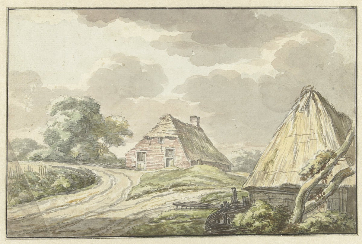 Boerenhuis aan de splitsing van een landweg 1783