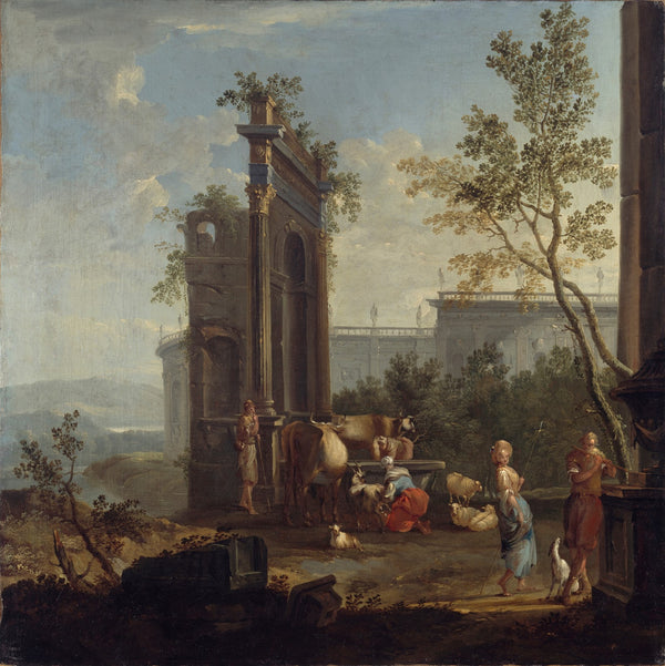 A Capriccio with Pastoral Figures and Animals 1732