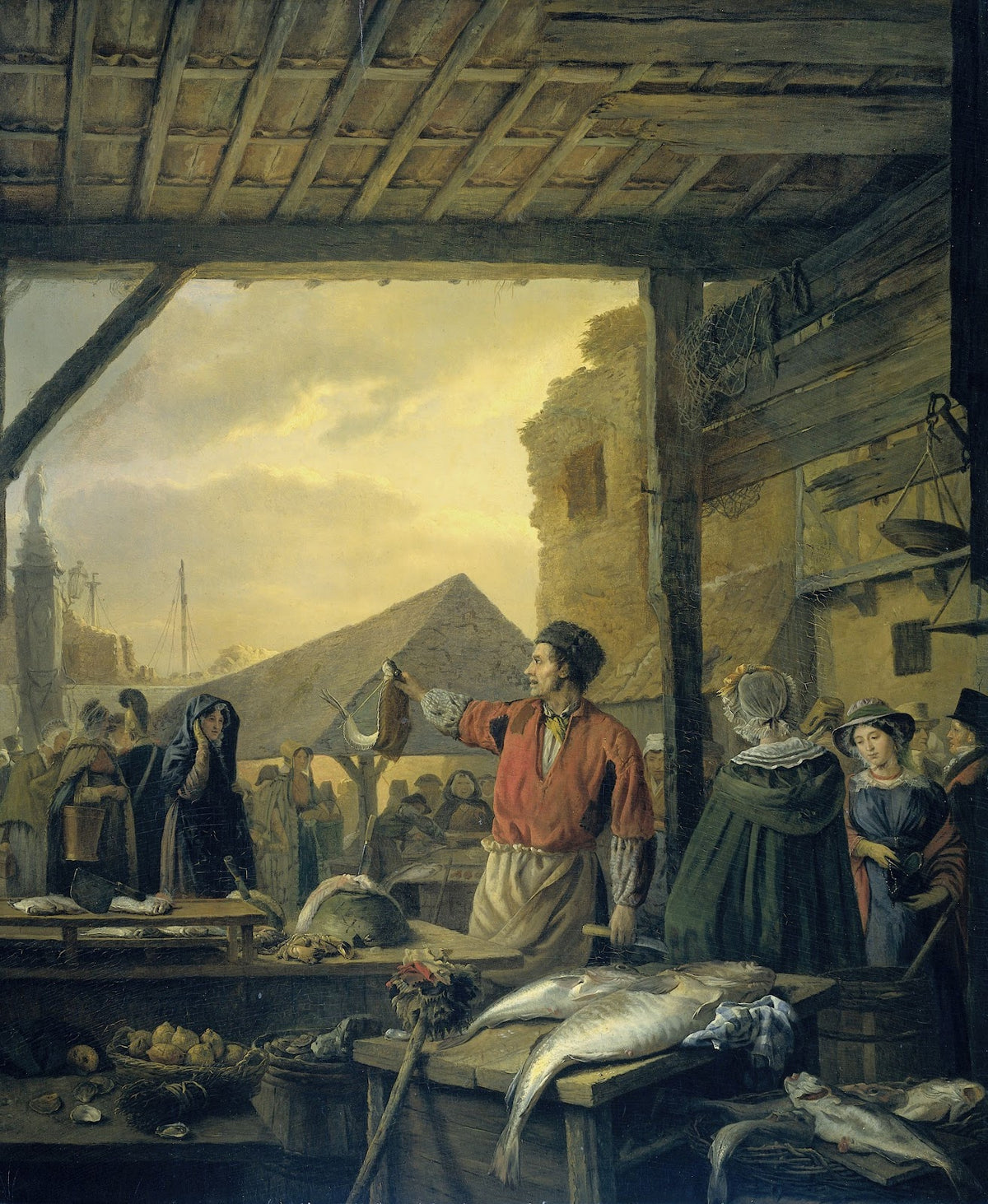 The Fish Market in Antwerp Ignatius Josephus Van Regemorter 1827
