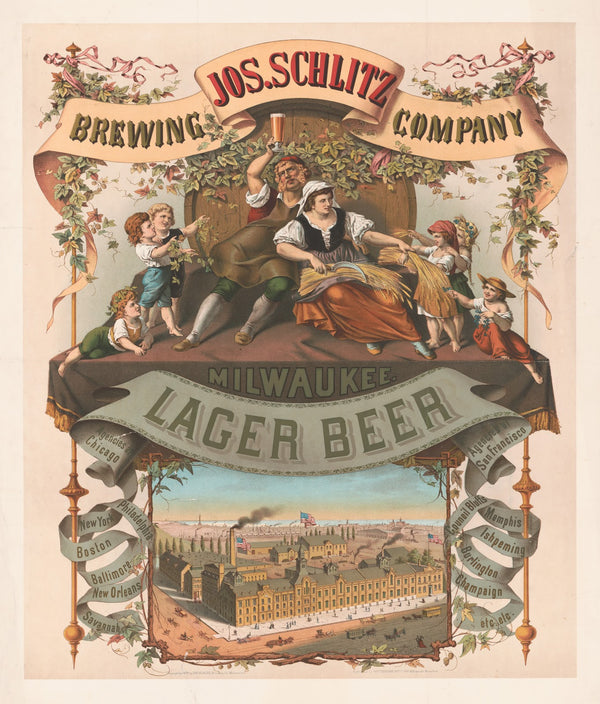 Jos Schlitz brewing company Milwaukee lager beer 1878
