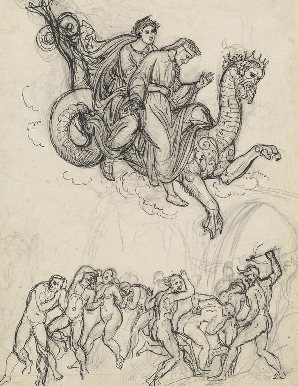 Dante and Virgil Riding on the Back of Geryon c 1821