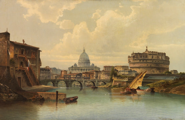 Ansicht von Rom mit St Peter und Engelsburg 1885