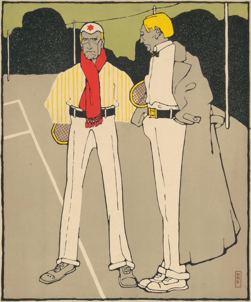 Sport im Bild zwei Tennisspieler 1911