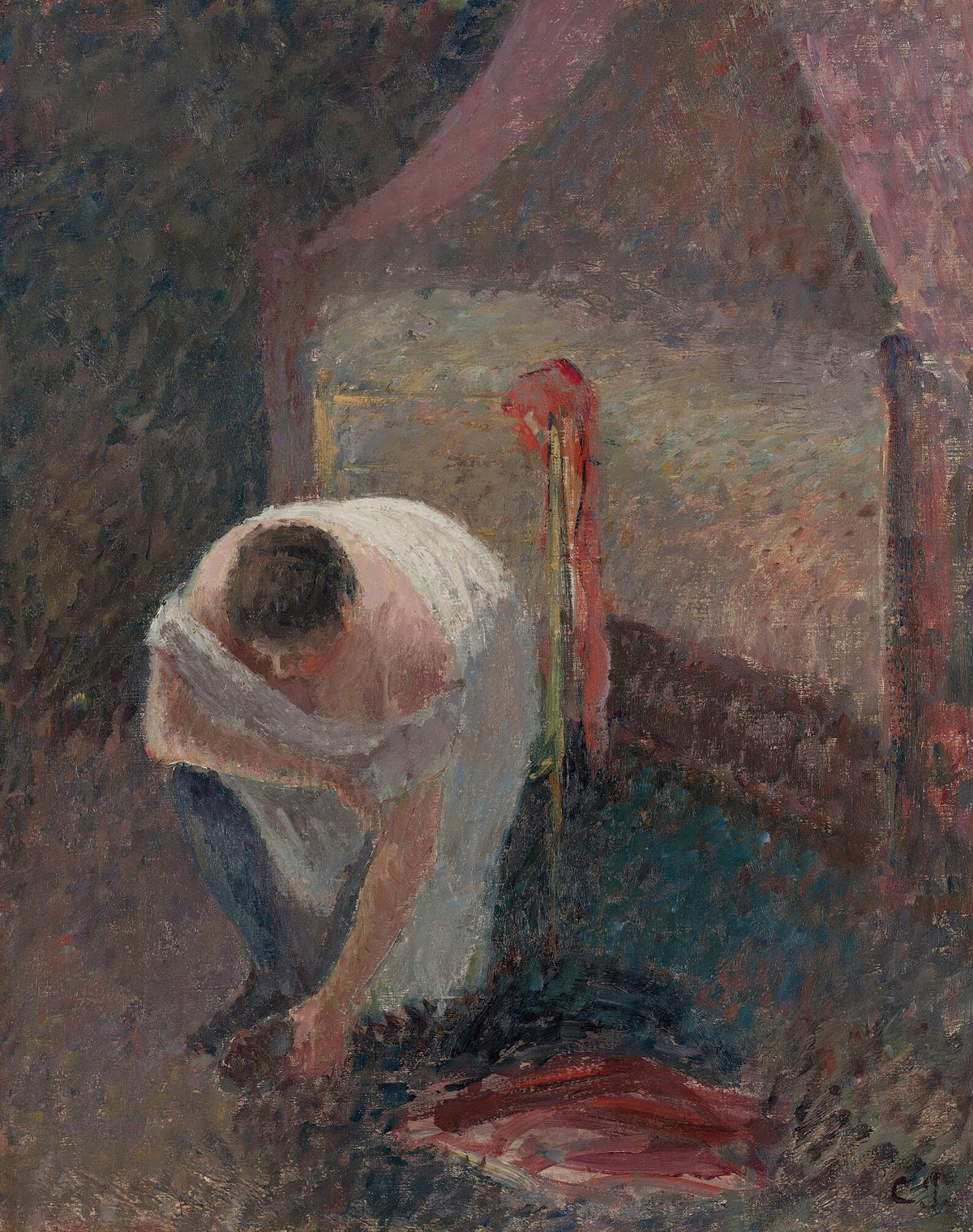 Femme En Chemise Près Dun Lit circa 1896