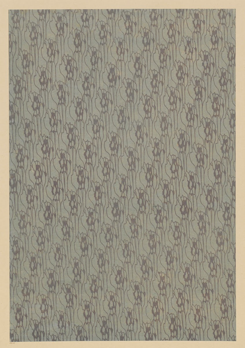 Lithografiertes Papier grafisches Flächenmuster 1903 1907