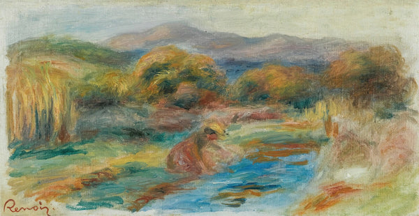 Laveuse Dans Un Paysage circa 1900 1910