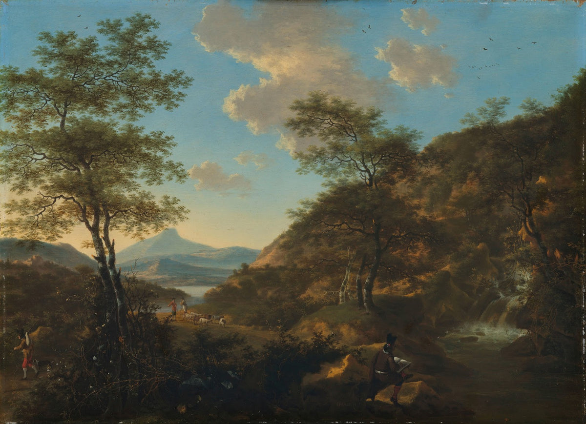 Italian Landscape with Draftsman 1650 1692