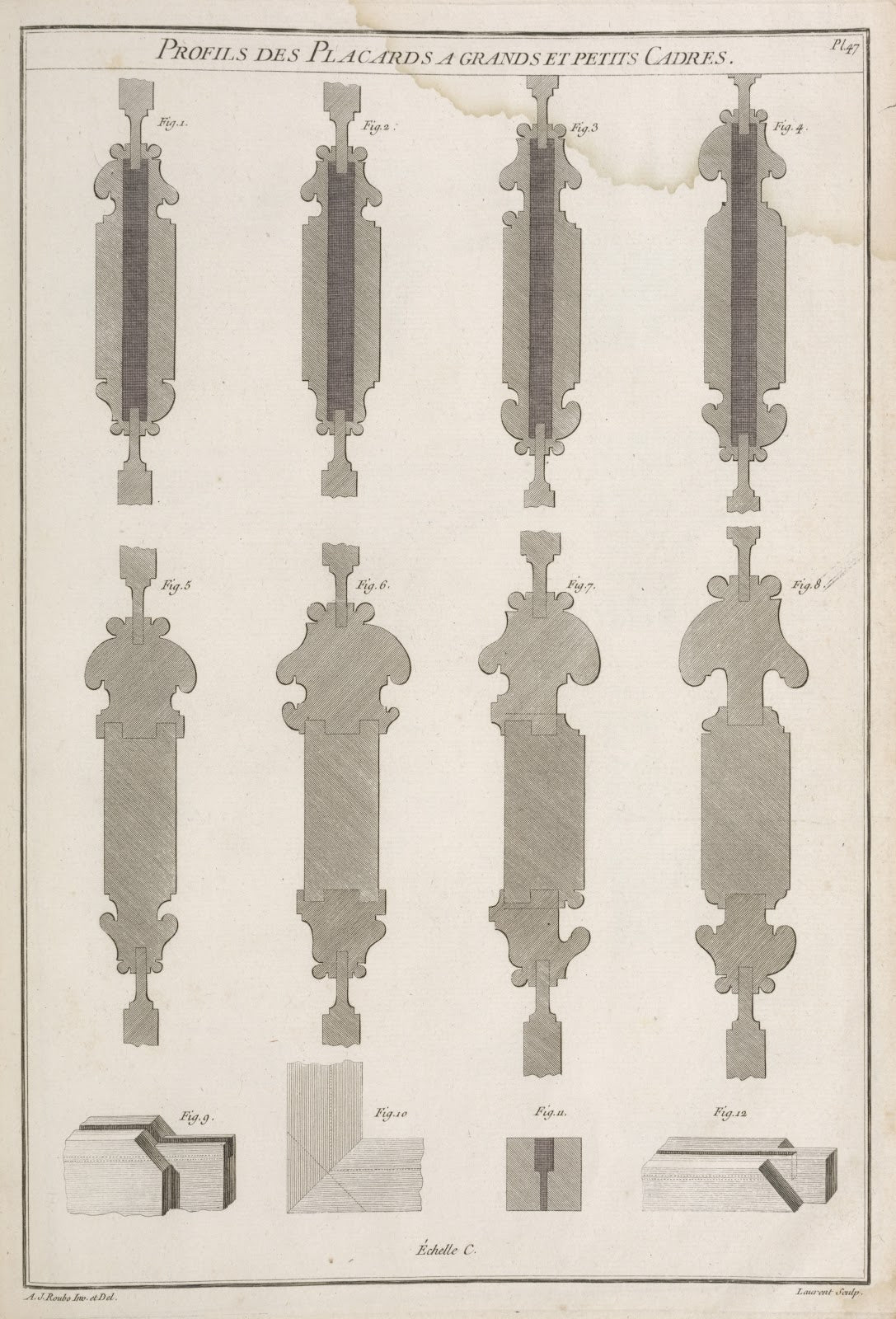 Profils des placards a grands et petits cadres 1769 1774