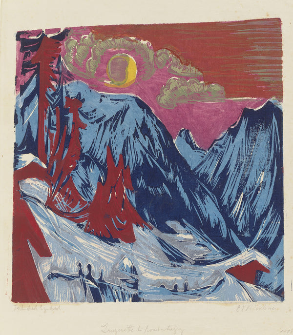 Längmatte bei Monduntergang 1919