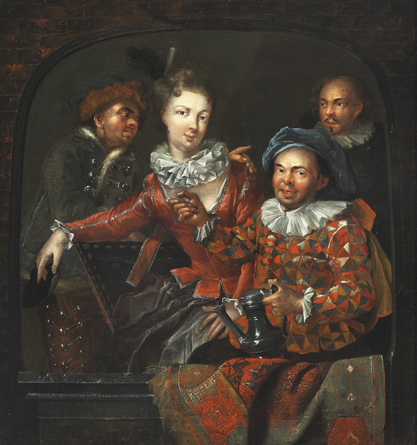 Four people in a niche