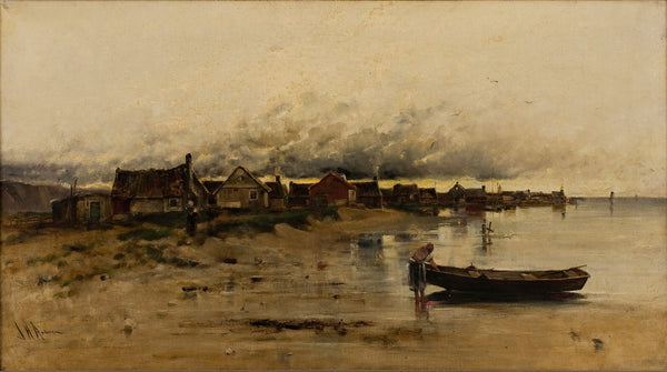 Seashore with Cottages 19th century