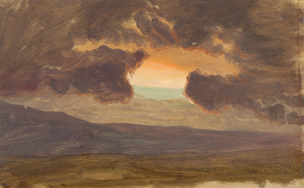 Sunset over bare hills 187080