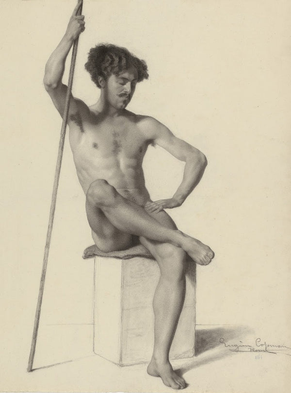 Seated male nude 1864