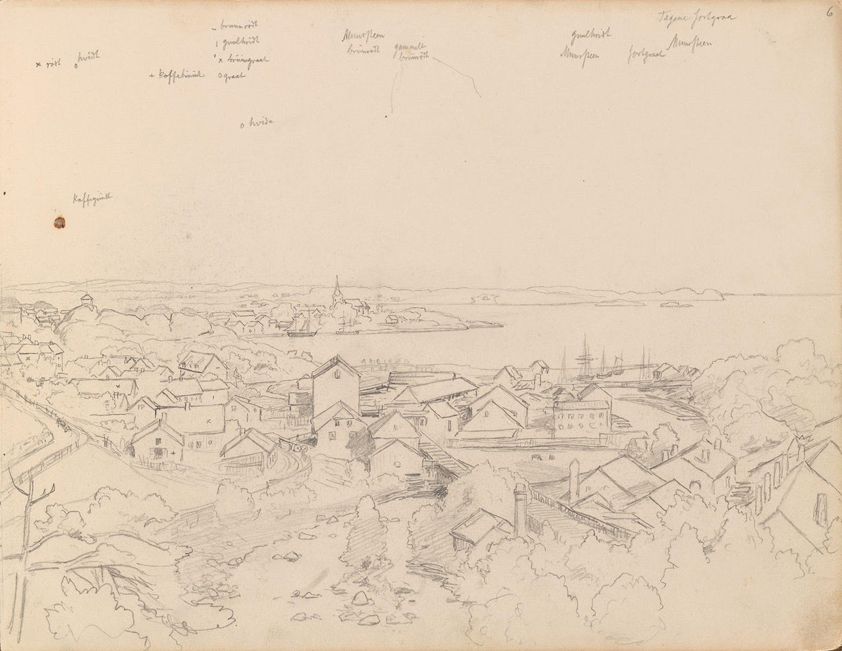 Utsikt over Larvik 1862