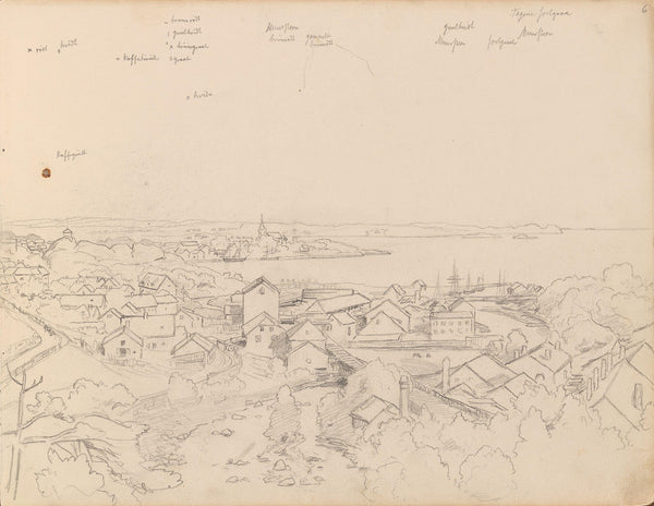 Utsikt over Larvik 1862