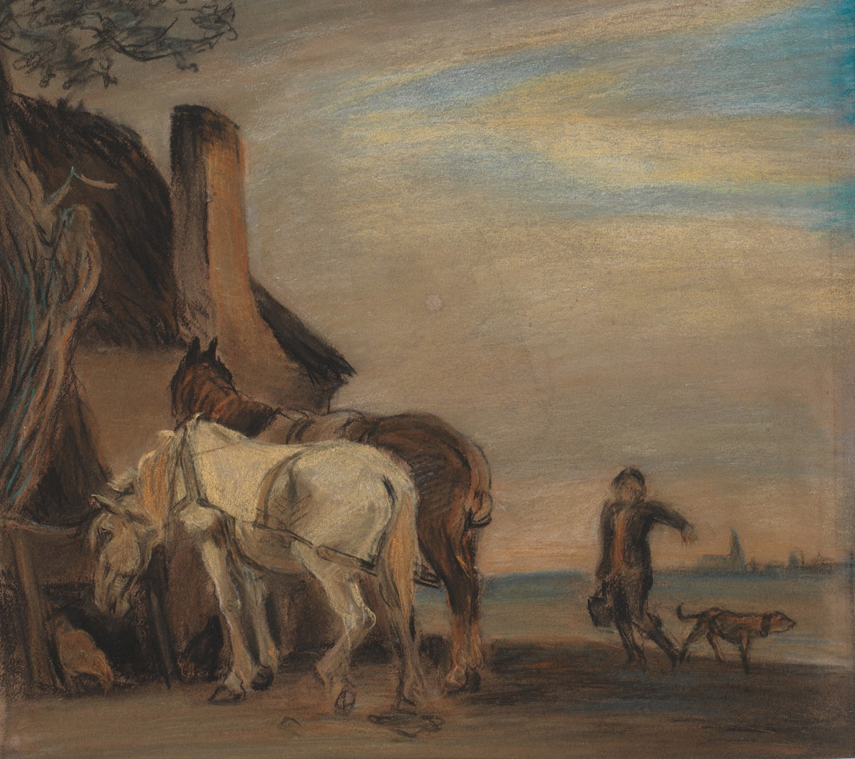 Karl der bringer vand til to heste kopi efter Paulus Potters maleri på Louvre 19