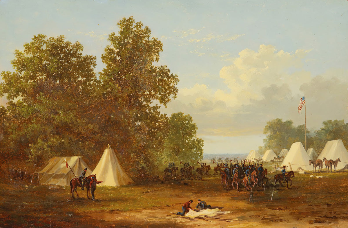 Study For encampment OfColonelRushs Cavalry Lancers circa 1862