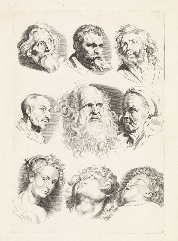 Studies of Nine Heads 1616 1657