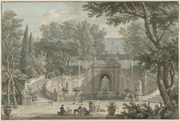 View of the Garden of Villa dEste in Tivoli c 1725