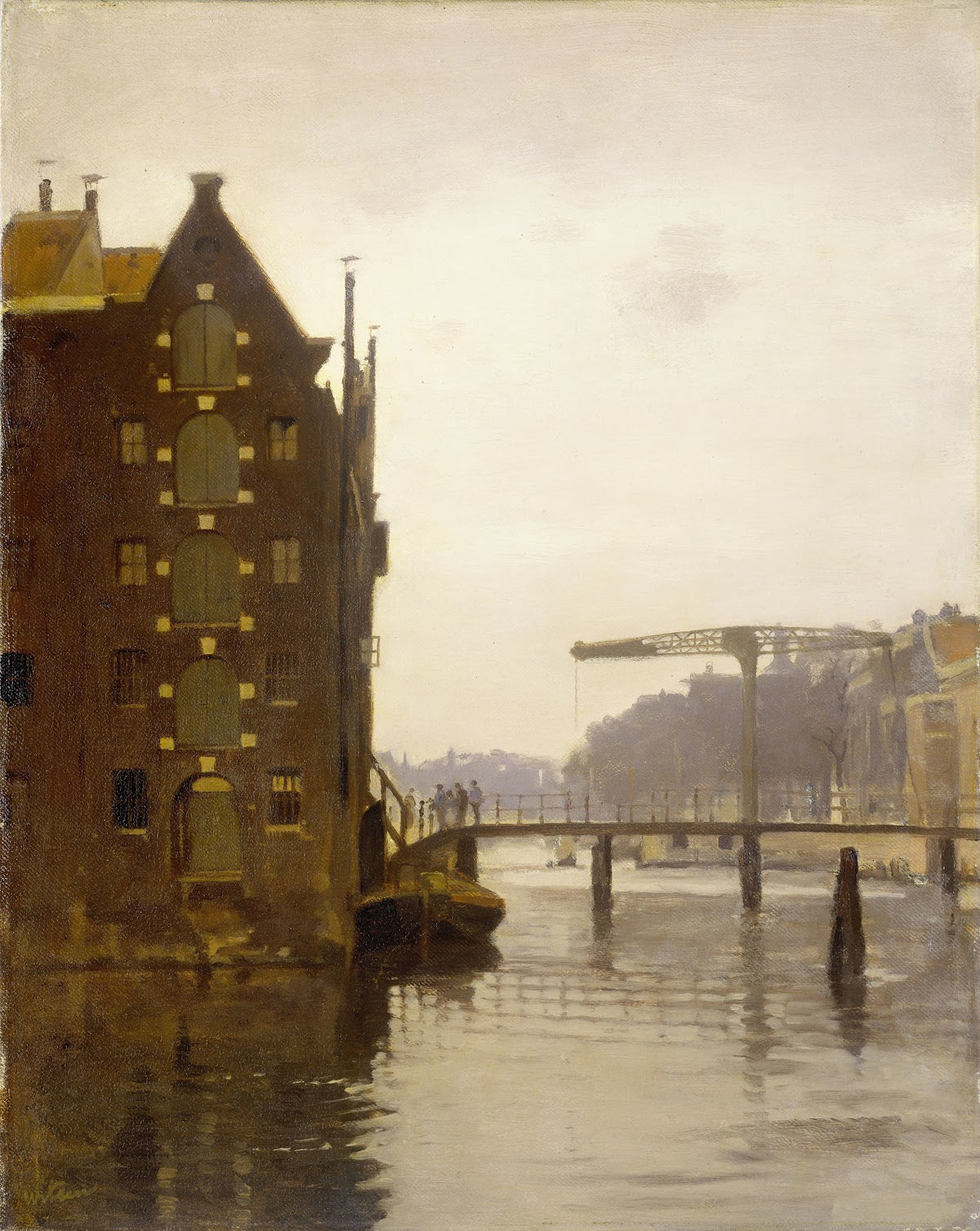 Pakhuizen aan een Amsterdamse gracht op Uilenburg 1885 1922