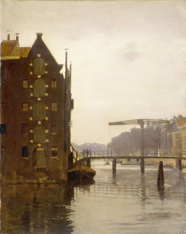 Pakhuizen aan een Amsterdamse gracht op Uilenburg 1885 1922