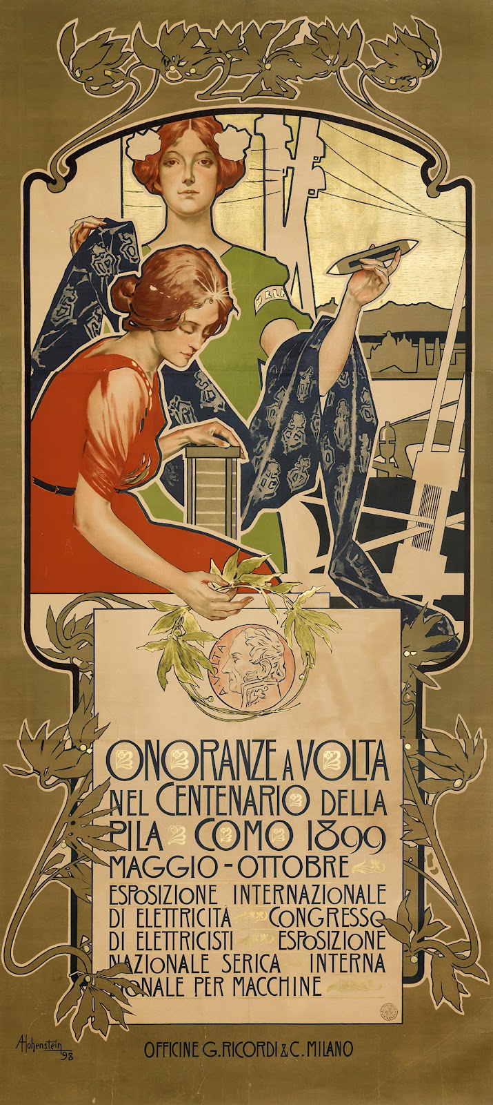 Onoranze A Volta Nel Centenario Della Pila Como 1899 1899