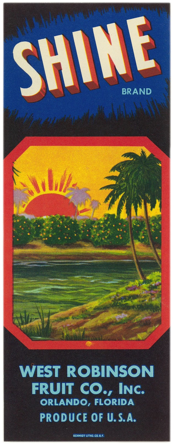 Shine Brand Fruit Label 1930s