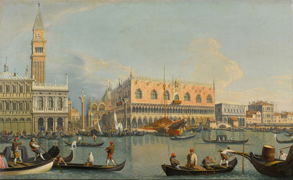 Venice a view of the Molo from the Bacino di San Marco with the Zecca and the Pa