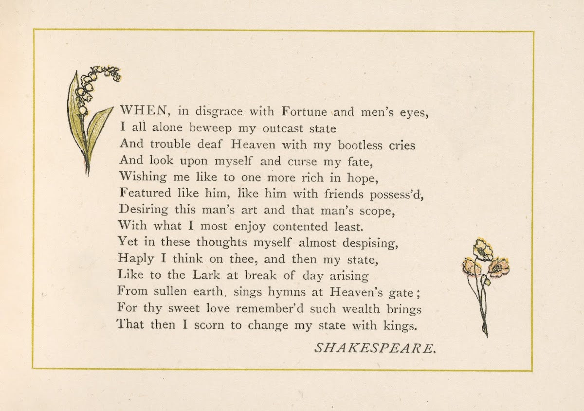 When in disgrace with Fortune and mens eyes 1887