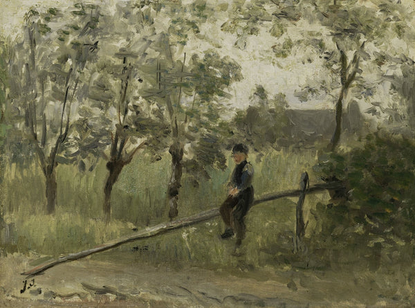 Country Boy on a Pole Barrier 1900 1911