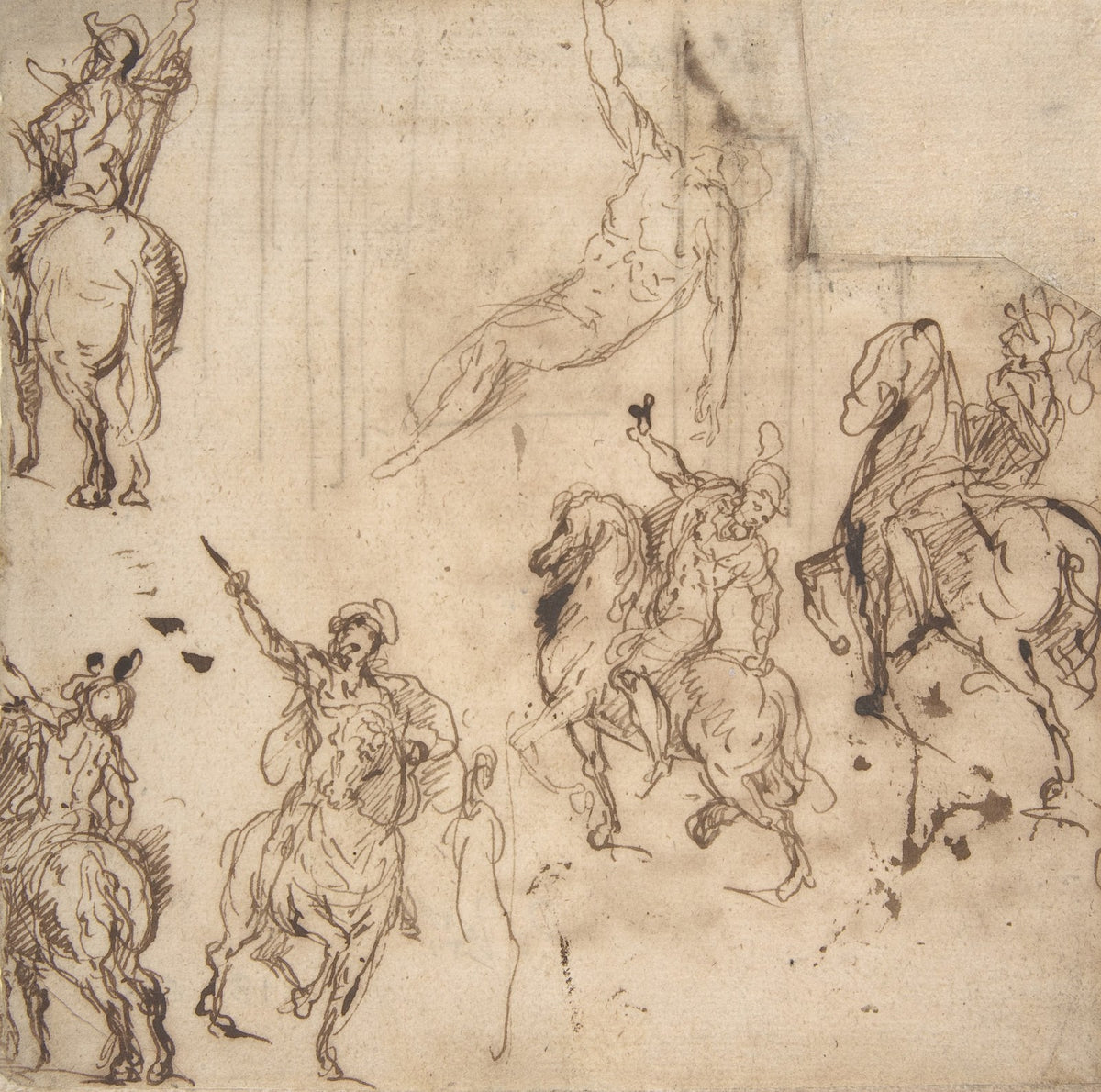 Studies of Horsemen and Study of a Figure for a Deposition 15481628