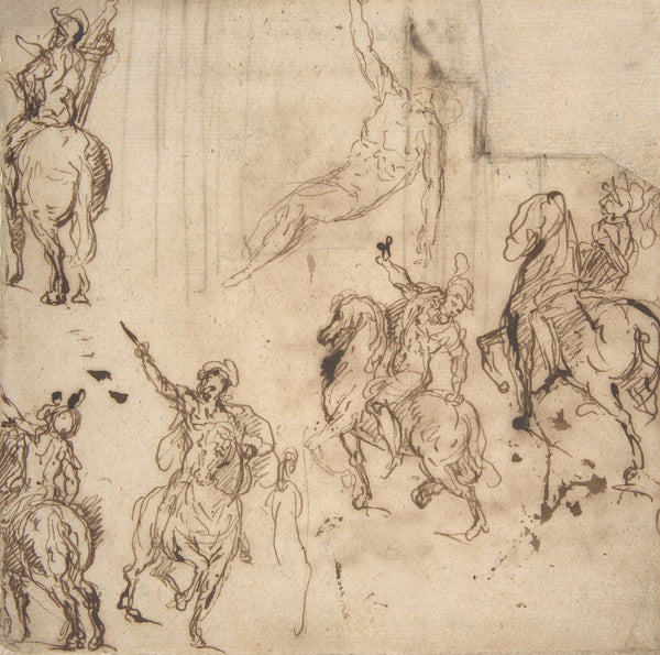 Studies of Horsemen and Study of a Figure for a Deposition 15481628