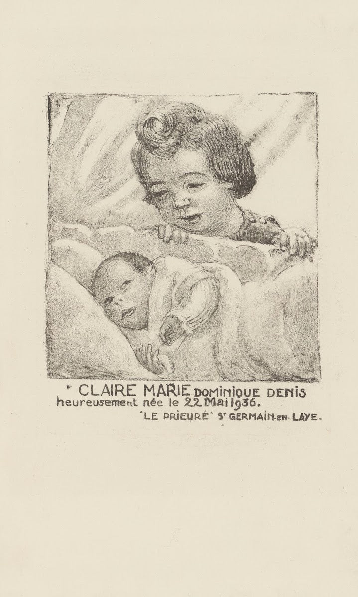Faire part de naissance de Claire Marie Dominique Denis 1936