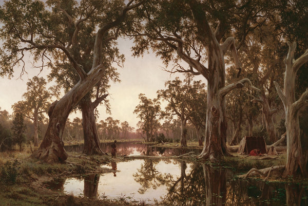 Evening shadows backwater of the Murray South Australia 1880