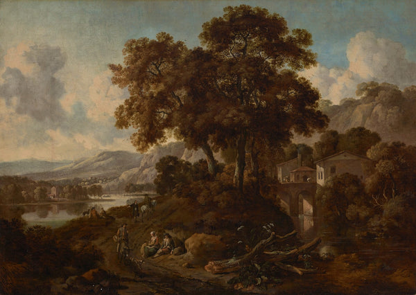 An Italianate wooded landscape with a river 1656