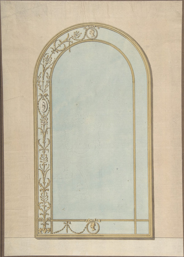 Design for a a Mirror with a Rounded Top late 18thearly 19th century