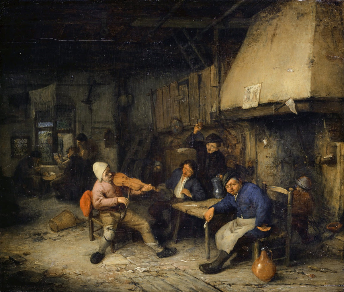 Violin Player and Drinking Farmers in a Tavern II 1663